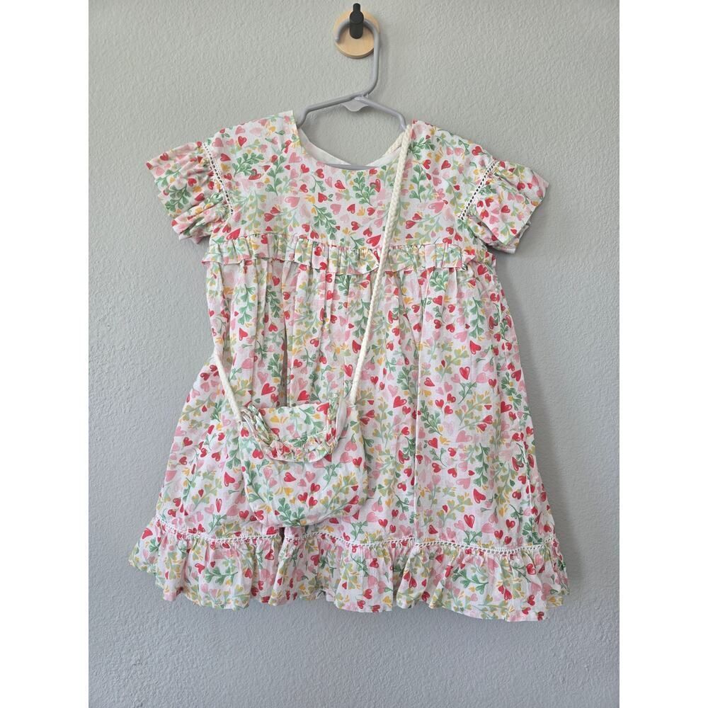 Rachel Zoe Toddler Girl Floral Heart Dress Purse Set 3T Cotton Spring Summer